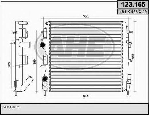 AHE 123165 Радіатор, охолодження двигуна