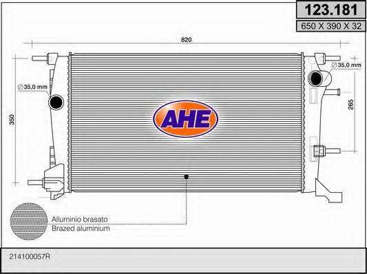 AHE 123181 Радіатор, охолодження двигуна