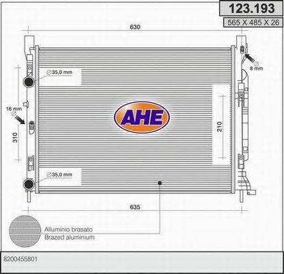 AHE 123193 Радіатор, охолодження двигуна