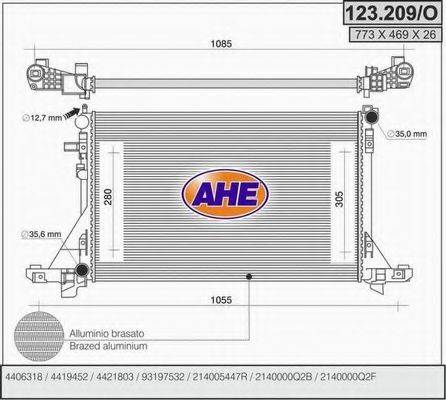 AHE 123209O Радіатор, охолодження двигуна