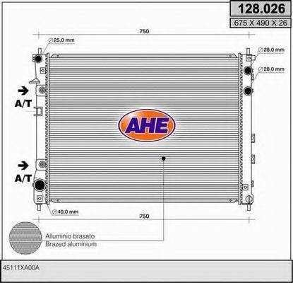 AHE 128026 Радіатор, охолодження двигуна