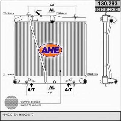 AHE 130293 Радіатор, охолодження двигуна