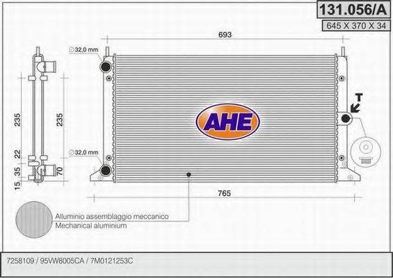 AHE 131056A Радіатор, охолодження двигуна