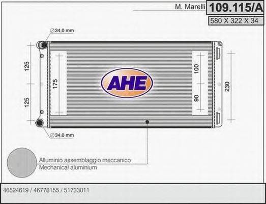 AHE 109115A Радіатор, охолодження двигуна