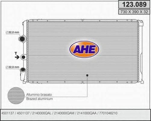 AHE 123089 Радіатор, охолодження двигуна