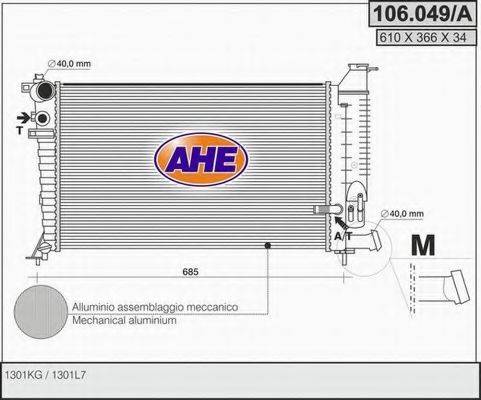 AHE 106049A Радіатор, охолодження двигуна