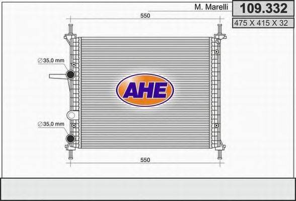 AHE 109332 Радіатор, охолодження двигуна