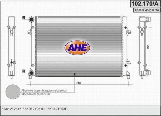 AHE 102170A Радіатор, охолодження двигуна