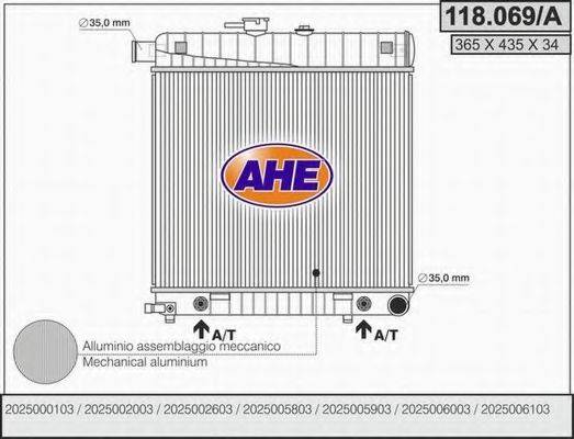 AHE 118069A Радіатор, охолодження двигуна