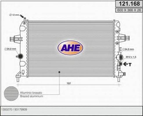 AHE 121168 Радіатор, охолодження двигуна