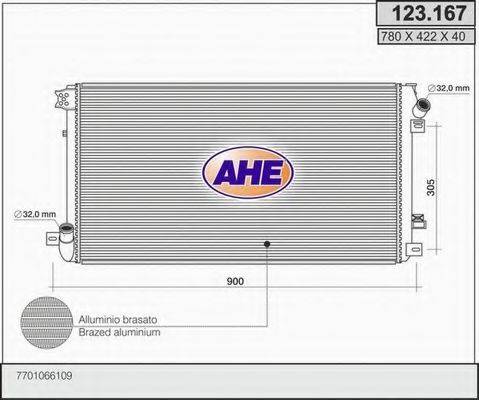 AHE 123167 Радіатор, охолодження двигуна