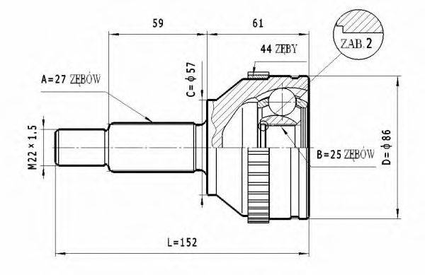 STATIM C207 Шарнірний комплект, приводний вал