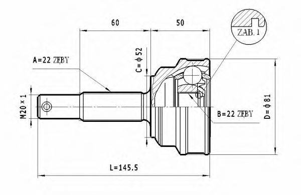 STATIM C234 Шарнірний комплект, приводний вал