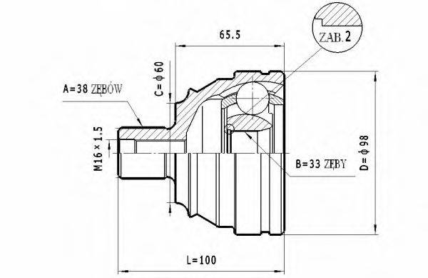 STATIM C311 Шарнірний комплект, приводний вал