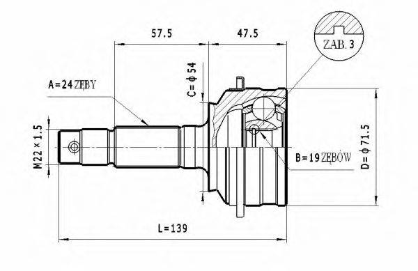 STATIM C406 Шарнірний комплект, приводний вал