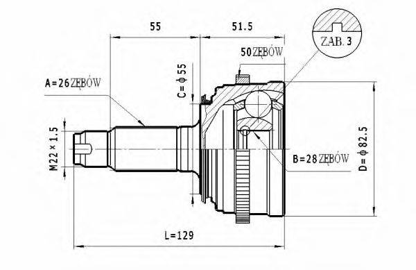 STATIM C439 Шарнірний комплект, приводний вал