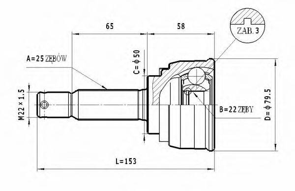 STATIM C453 Шарнірний комплект, приводний вал