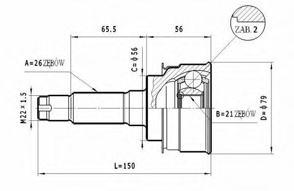 STATIM C463 Шарнірний комплект, приводний вал