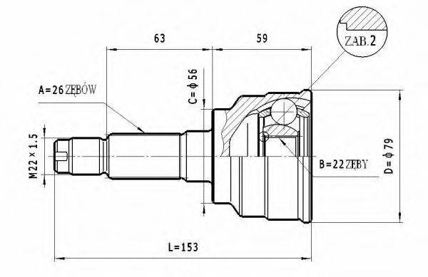 STATIM C478 Шарнірний комплект, приводний вал