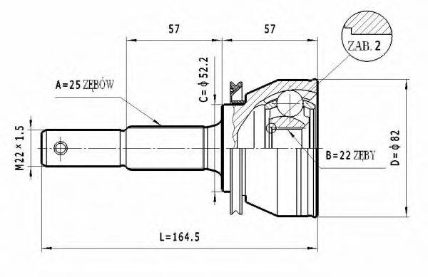 STATIM C503 Шарнірний комплект, приводний вал