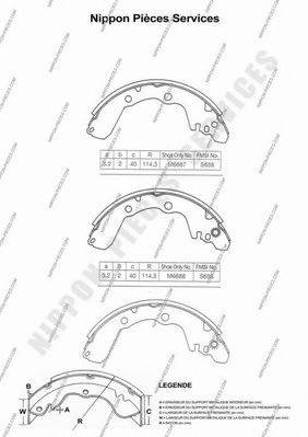 NPS M350I30 Комплект гальмівних колодок