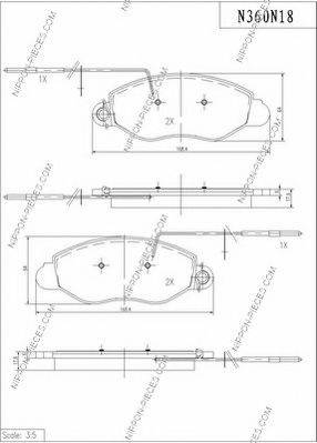 NPS N360N18 Комплект гальмівних колодок, дискове гальмо