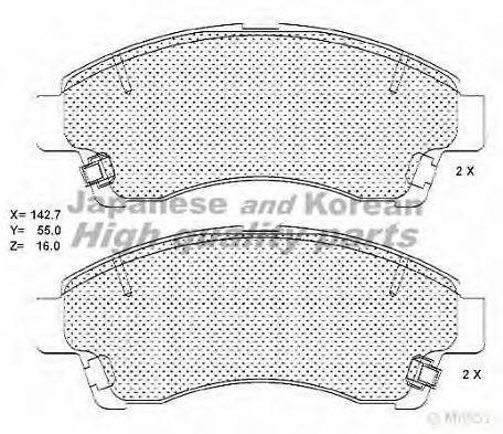 ASHUKI 10804503 Комплект гальмівних колодок, дискове гальмо