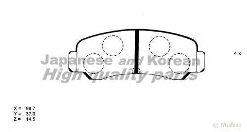 ASHUKI 10837002 Комплект гальмівних колодок, дискове гальмо