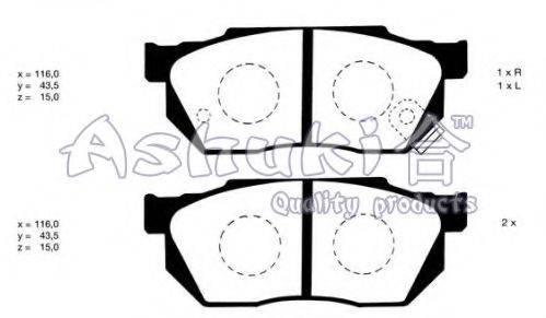 ASHUKI H02507A Комплект гальмівних колодок, дискове гальмо