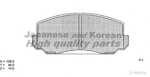 ASHUKI H02602 Комплект гальмівних колодок, дискове гальмо