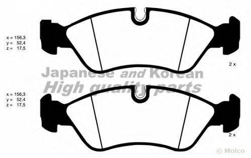 ASHUKI J00801 Комплект гальмівних колодок, дискове гальмо