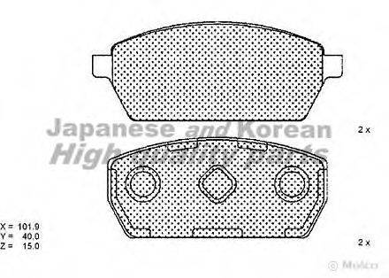 ASHUKI K01202 Комплект гальмівних колодок, дискове гальмо