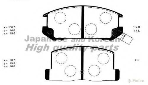 ASHUKI T11405 Комплект гальмівних колодок, дискове гальмо