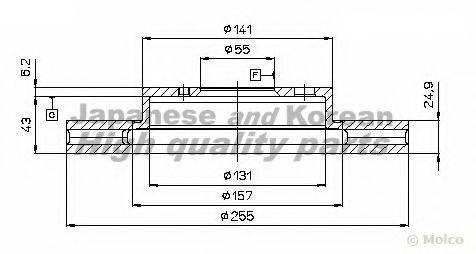 ASHUKI T60255 гальмівний диск