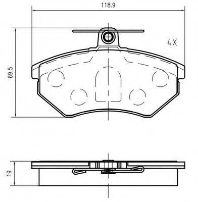 VEMA K606601 Комплект гальмівних колодок, дискове гальмо