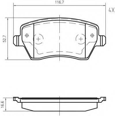 VEMA K626600 Комплект гальмівних колодок, дискове гальмо