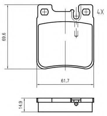 VEMA K628700 Комплект гальмівних колодок, дискове гальмо