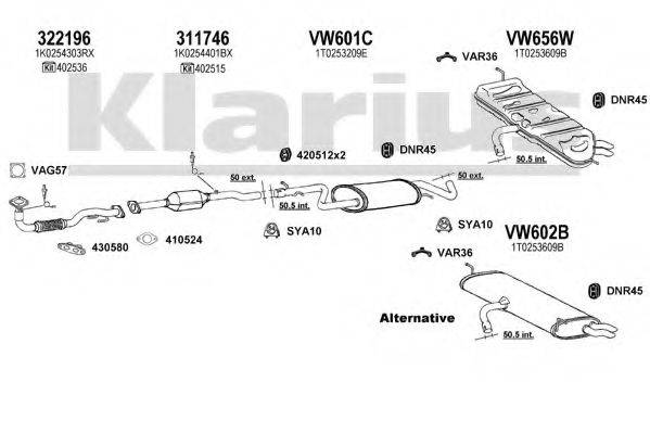 KLARIUS 931684U Система випуску ОГ