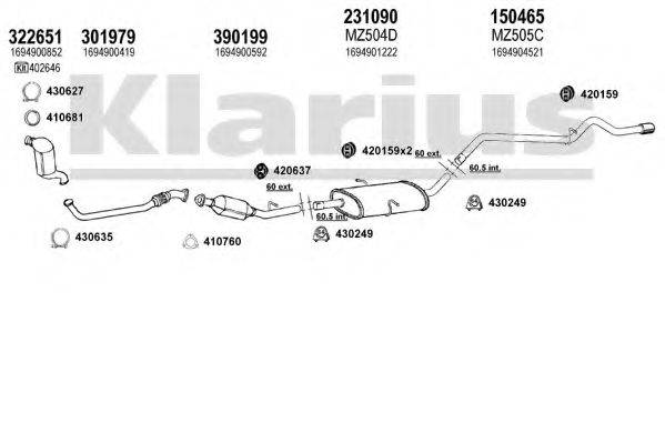 KLARIUS 600624E Система випуску ОГ