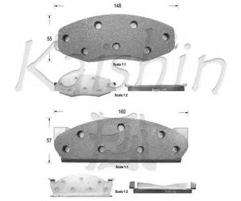 KAISHIN D9992 Комплект гальмівних колодок, дискове гальмо