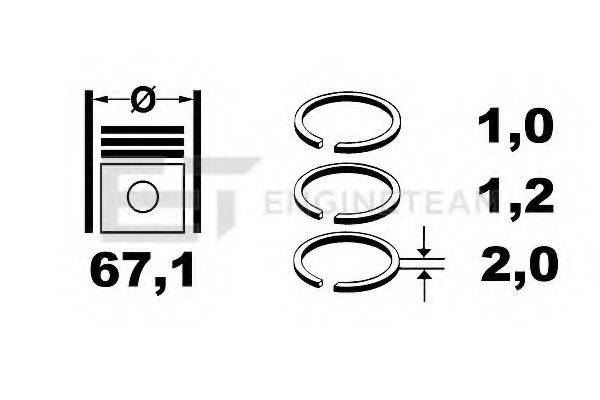 ET ENGINETEAM R1005500 Комплект поршневих кілець