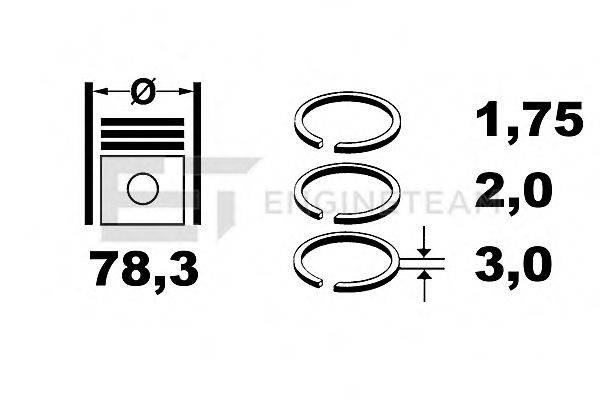 ET ENGINETEAM R1007700 Комплект поршневих кілець