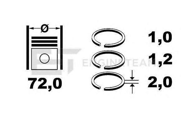 ET ENGINETEAM R1009400 Комплект поршневих кілець