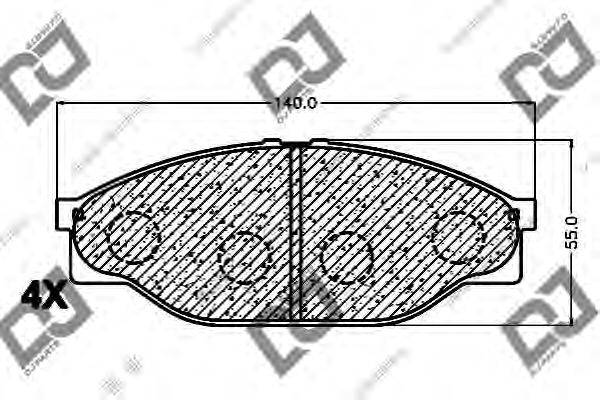 DJ PARTS BP1008 Комплект гальмівних колодок, дискове гальмо