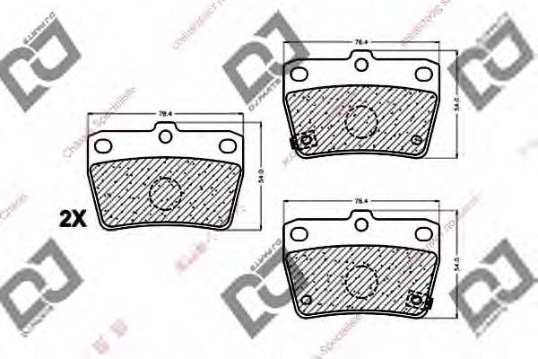 DJ PARTS BP1012 Комплект гальмівних колодок, дискове гальмо