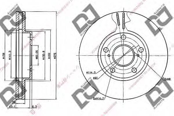 DJ PARTS BD1014 гальмівний диск