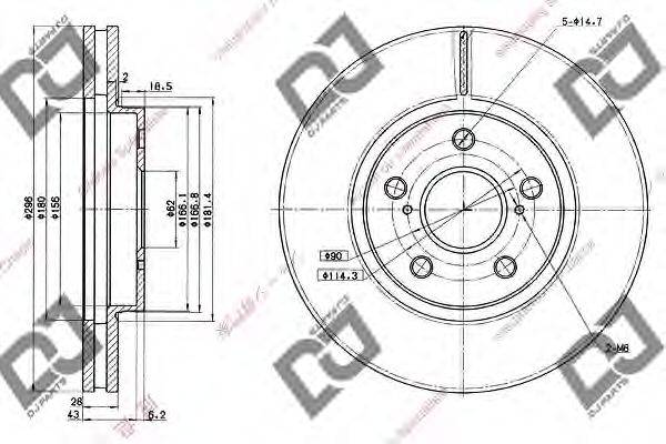 DJ PARTS BD1023 гальмівний диск