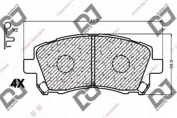 DJ PARTS BP1038 Комплект гальмівних колодок, дискове гальмо