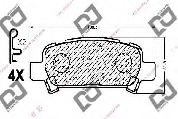 DJ PARTS BP1039 Комплект гальмівних колодок, дискове гальмо