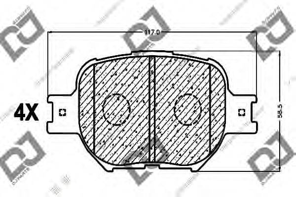 DJ PARTS BP1050 Комплект гальмівних колодок, дискове гальмо